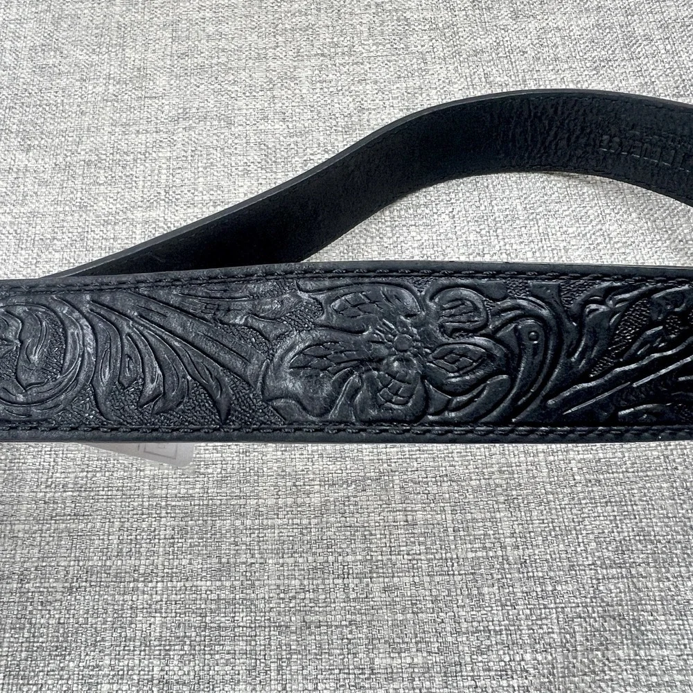 Nike Country Belt Plaque Buckle Embossed Leather Belt Size Small - Picture 8 of 10